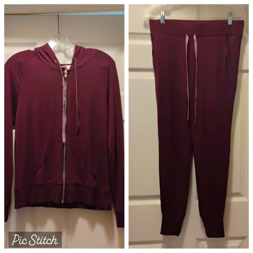 Victoria’s Secret Matching Track Suit Hoodie Pants Plum Purple Size S